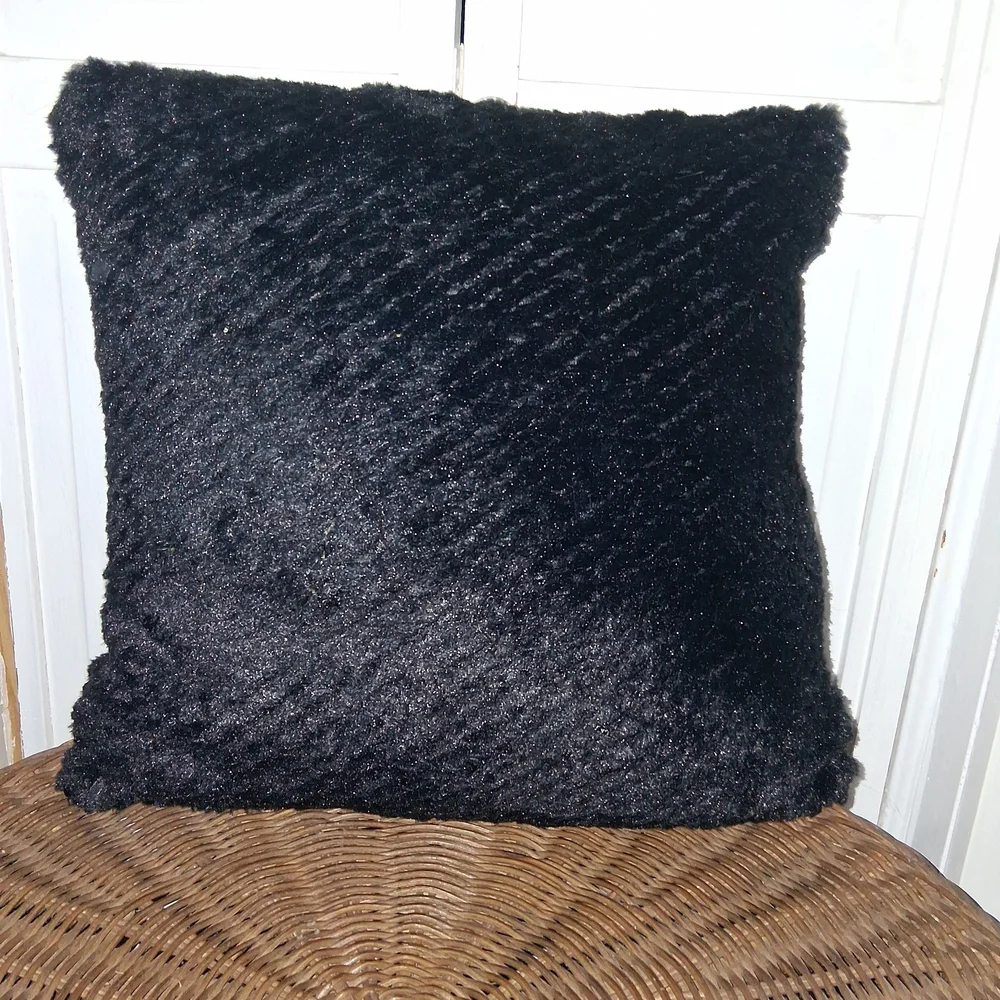 Glamorous Black and Purple Sequin Pillow